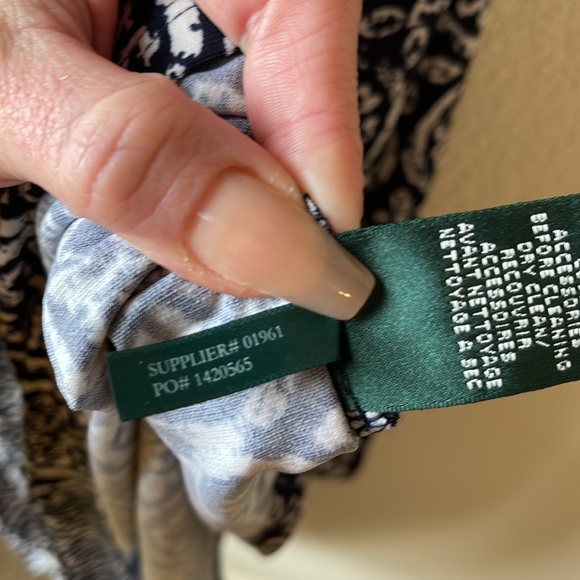 Lauren Ralph Lauren Geometric Spaghetti Strap Dress, Blue, Size 8 - Picture 9 of 9